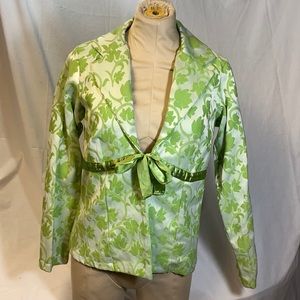 Cindy Ambuehl Womens Green Tapestry Vintage Blazer